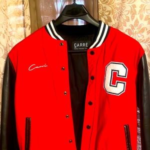 Carrie’ MVP black and red varsity jacket
